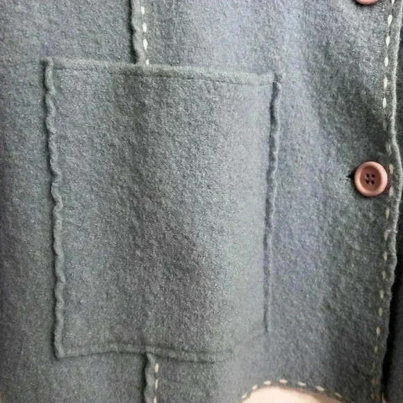 Eric Alexandre 100% Boiled Wool Jacket with White Detailing - Picture 4 of 9